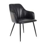 Janice Metal And Pleather Dining Chair Black Grey - Grey