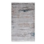 Modern Abstract Ivory Blue Printed Rug – CPR2201