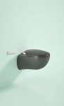 Aura-sleek Smart Wall-hung Commode- Black