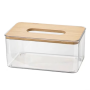 Acrylic Tissue Box With Natural Bamboo Lid & 200 X 2-PLY Facial Tissues
