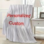 Custom Photo Personalized Throw Blanket - Contemporary Geometric Design Space Theme All-season Flannel Knit Digital Print - Idea