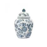 30CM Octo Ginger Jar Grey-blue & White