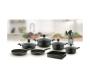 Trendworld Cast Aluminum Non-stick 17 Piece Kitchen Granite Cookware Set - Black