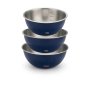 Set Of 3 Mixing Bowls: Includes Three Graduated Sizes-navy Blue