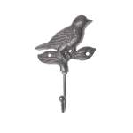 17CM Bird On Leaf Single Hook Grey
