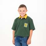 Kids Tops Kids Ss Rugby Jersey Green & Gold Eb Green - 15-16 Yrs