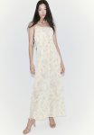 Double-layered Sheer Dress - White Multi