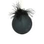 Xmas Ball Feather Blk Mat