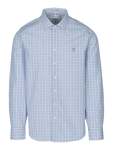 Mens Clark Check Long Sleeve Tailored Shirt In Blue - Blue 4XL