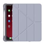 Multi-folding Surface Pu Leather Matte Anti-drop Protective Tpu Case With Pen Slot For Ipad Air 2020 10.9 Lavender Purple