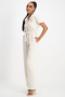 Abby Linen Jumpsuit - Stone - XS