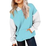 Gofuly Black Sweatshirt Girls Cute Sweatshirts For Girls Oversized Long Sleeve Hoodies For Teens Y2K Hooded Color Block Fall Fas