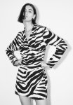 Draped Wrap Dress - Black zebra Print