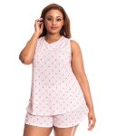 Donnay Plus Size Love Vest With Ruche - Pink Ground