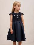 Francesca Girls Lace Taffeta Dress - 10-12 Yrs Navy