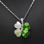 1 Piece Lucky Clover Pendant Necklace Cubic Zirconia Decor Collarbone Necklace For Girls Birthday Gift Anniversary Gift Mother's Day Gift St. Patrick's Day Decorations