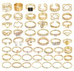 Ifkm Gold Knuckle Rings Set For Women Vintage Stackable Joint Finger Midi Rings Dainty Cubic Zirconia Crystal Simple Twist Hollo