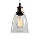 Farmhouse Metal And Glass Pendant - Black