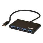 Port USB Type-c To 4 X USB3.0 5GBPS 4 Port Hub – Black