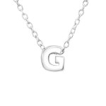 Kiara 925 Sterling Silver A-z Any Initial Letter Necklace 5X6MM 45CM Chain - G