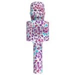 Purple Animal Print Bluetooth Karaoke Microphone