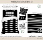 Kids Duvet Set Monochrome Stripe Paint Brush