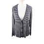 Nautical Stripe Button Cardigan - L