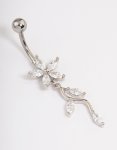 Surgical Steel Cubic Zirconia Flower Flat Back Earrings 3-PACK