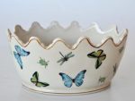 Scalloped Oval Planter Butterfly Design 11.5X23X17CM