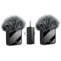 Dual Wireless Lavalier Microphones For Iphone/ Camera/ Android Devices