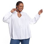 Donnay Plus Size Femme Woven Popover Blouse - White