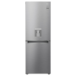 Platinum 301L Nett Bottom Mount Combi Fridge With Water Dispenser Silver
