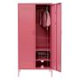 Steel Swing Door Twinny Wardrobe Storage Cabinet Cupboard Locker - Raspberry Pink