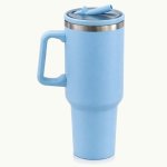 1200ML Insulated Tumbler With Straw Stainless Steel Travel Mug With Handle
