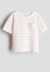 Heart-pocket T-Shirt - White & Pink