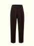 Solid Pleated Straight Leg Pants Casual Cropped Suit Pants With Pocket Women's Clothing