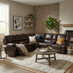 Modern Upholstered 3 Seater Couch - Brown
