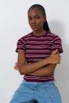 Fitted Ribbed T-Shirt - XL Burgundy