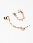 Goldair Gold Diamante Chain Earrings