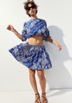 Circular MINI Skirt - Blue Paisley-patterned