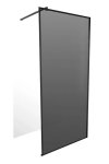 Shower Screen Pyrenees Black 900×2000 With Ext Arm 8MM Smoked Glass