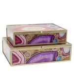 Agate Swirl Jewellery Boxes Set Of 2