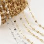 2METERS Stainless Steel Golden Color Flat Chains For Diy Jewelry Making Handmade Bracelet Necklace Materials Accessories Golden Diy