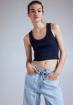 Short Vest Top - Navy Blue