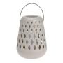 LED Lantern With Battery Operated Flaming Candle - Sand