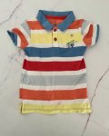Obaidi Red Blue Yellow And Orange Striped Golfer 3 4Y