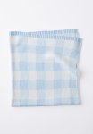 Cotton On Organic Knit Blanket - White Water Blue buffalo Check