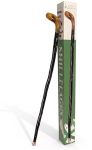 Imported Shillelagh Gift Boxed Wooden Irish Walking Stick Handcrafted 100% Blackthorn Wood Cane Handles All Unique Black High Gl
