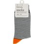 Clicks Trendy Socks Navy Stripe With Orange 3-6