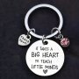 1pc Teacher's Day Graduation For Teachers A Stainless Steel Keychain With A Big Heart And Pink